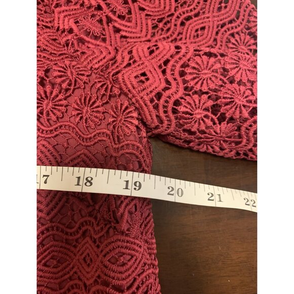 Talbots Lace Lined Sheer Sleeve Boho Blouse Size M - Picture 5 of 6